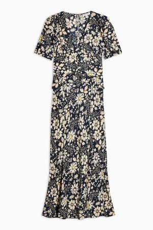 Floral Print Ruffle Midi Dress | Topshop