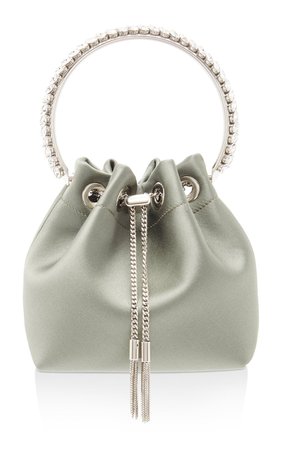 Bon Bon Crystal-Embellished Satin Bucket Bag by Jimmy Choo | Moda Operandi