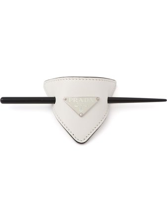 Prada logo plaque hair clip white 1IF0048NQ - Farfetch