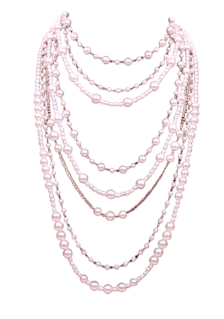 pink pearls necklace png