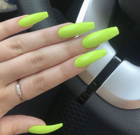 lime green fake nails