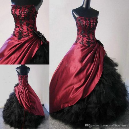 black and red dress corset