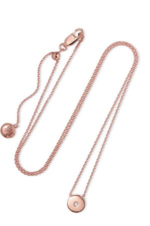 Monica Vinader | Linear Solo rose gold vermeil diamond necklace | NET-A-PORTER.COM