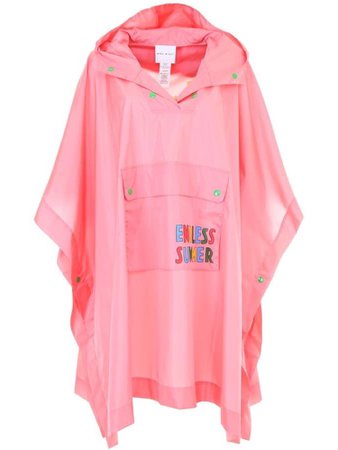 Pink lettered poncho