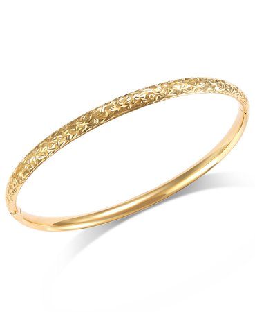 Macy's 14k Gold Crystal-Cut Hinge Bangle Bracelet
