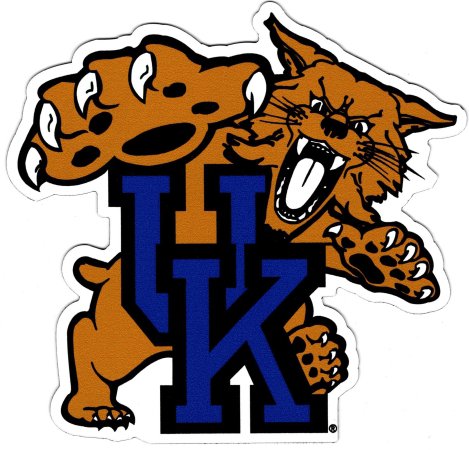 Kentucky Wildcats Cat UK Logo Magnet [White - 6"] > Product Details | The Cultural Exchange Shop = Apparel & Gifts