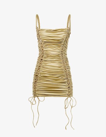 ISA BOULDER - Ruched square-neck mini dress | Selfridges.com