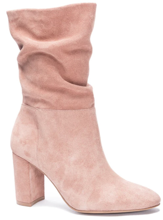 peach suede boots
