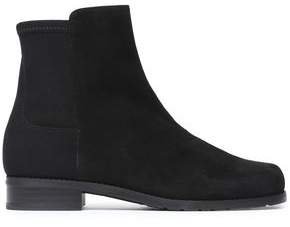 Stretch-knit And Suede Ankle Boots