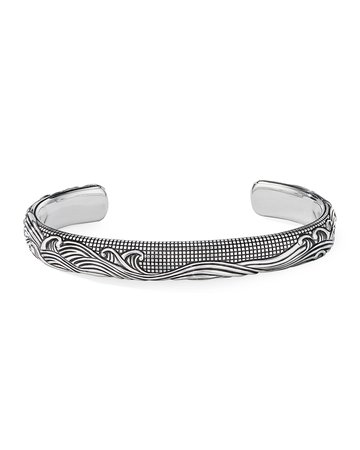 David Yurman Waves Silver Cuff Bracelet
