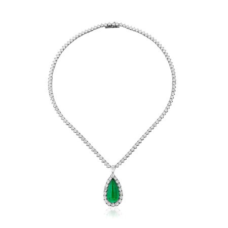 Bayco Jewels, Emerald & Diamond Necklace