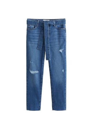 MANGO Straight-fit belt jeans