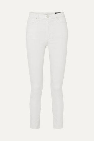 The High Rise Slim-leg Jeans - White