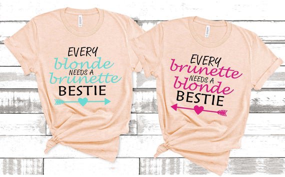 Best Friend Shirt Set Best Friend Gift Blonde Bestie | Etsy
