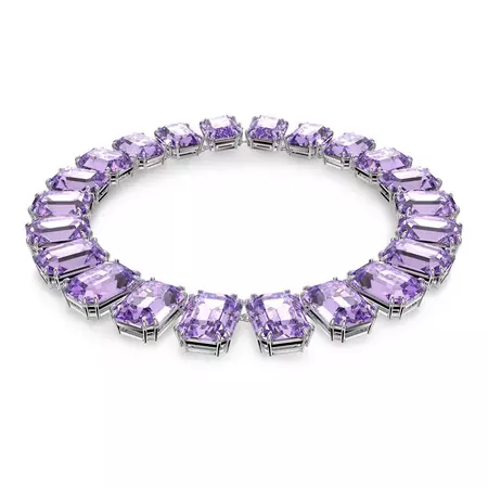 Collar Millenia, Cristales talla octagonal, Morado, Baño de rodio | Swarovski - Swarovski MX