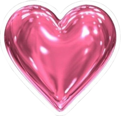 3d pink heart sticker