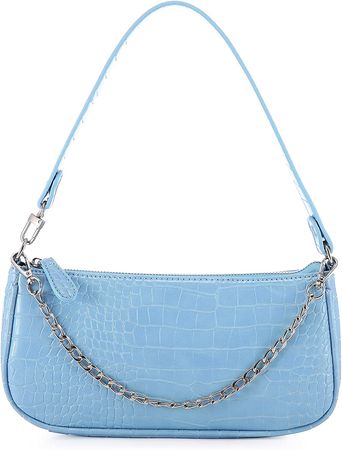 Amazon.com: Loiral Shoulder Bags for Women, Retro Classic Tote HandBag Crocodile Pattern Clutch Purse with Zipper Closure, Blue : Clothing, Shoes & Jewelry
