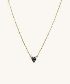 Mini Heart Pave Diamond Necklace Black Diamond | Mejuri