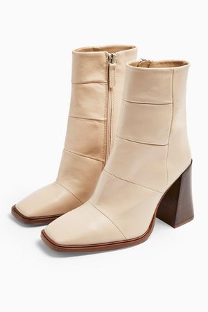 HARTLEY Leather White Boots | Topshop