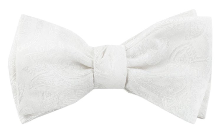 White Organic Paisley Bow Tie | Men's Bow Ties | The Tie Bar