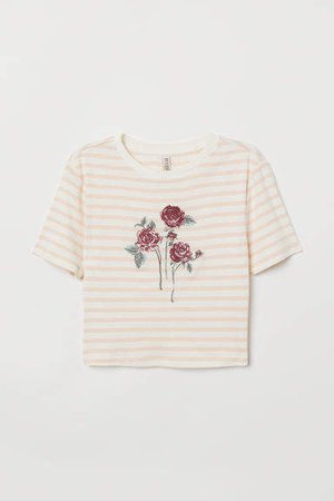 T-shirt with Embroidery - White