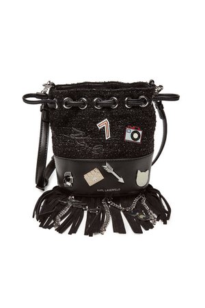 Karl Lagerfeld - K/Klassik Pins Mini Drawstring Bag with Leather