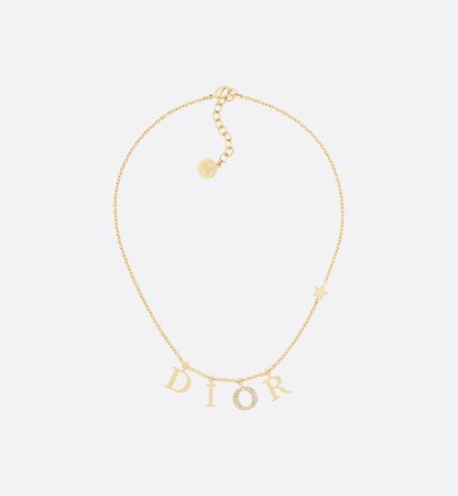 Dio(r)evolution Necklace Gold-Finish Metal and White Crystals - Fashion Jewelry - Woman | DIOR