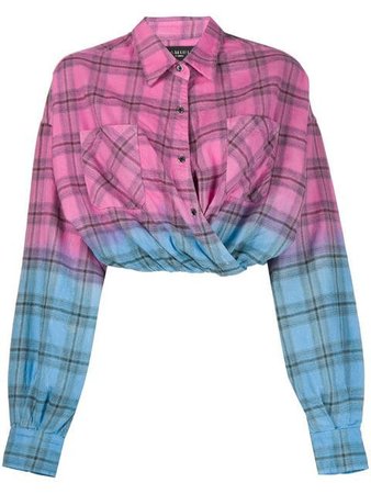 Amiri Plaid Cropped Shirt - Farfetch