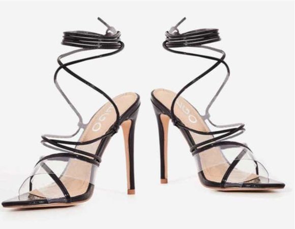 lace up black heels