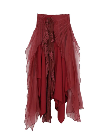 red ruffle skirt