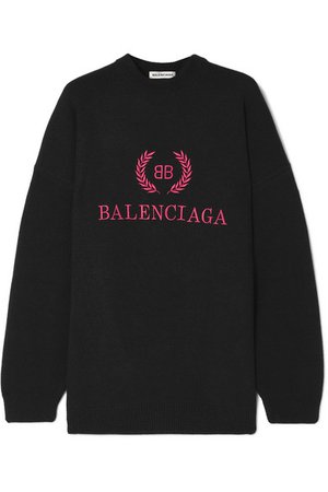 Balenciaga | Embroidered wool and cashmere-blend sweatshirt | NET-A-PORTER.COM