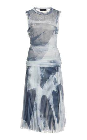 Zoe Pleated Printed Jersey Midi Dress By Proenza Schouler | Moda Operandi
