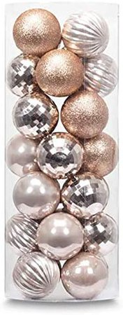 Amazon.com: AUXO-FUN 1.57" 28ct shatterproof Christmas Ball Ornaments in 4 Classic finishes for Christmas Tree Decoration (Champagne): Home & Kitchen