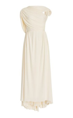 Sloan Asymmetric Draped Jersey Maxi Dress By Khaite | Moda Operandi