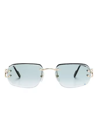 Cartier Eyewear Rimless rectangle-frame Sunglasses - Farfetch
