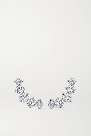White gold Arc 18-karat white gold diamond earrings | Anita Ko | NET-A-PORTER