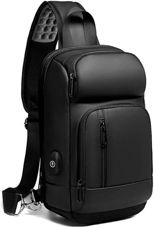 Amazon.com | Sling Backpack for Men Cross Body Shoulder Bag with USB Waterproof Lightweight | Casual Daypacks