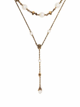 Alexander McQueen Double-Wrap faux-pearl Charm Necklace - Farfetch