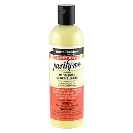 Amazon.com : Aunt Jackie's Flaxseed Recipes Purify Me Frizz-Fighting Moisturizing Co-Wash Hair Cleanser for Chronically Dry Hair and Protective Styling, 12 oz : Beauty