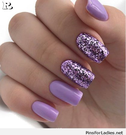 Amazing-purple-nails-with-glitter.jpg (507×544)