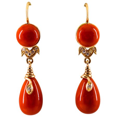 Gold Drop Earrings For Sale at 1stDibs