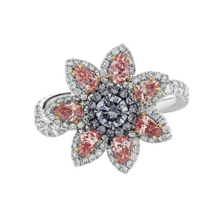 blue and pink flower ring - Google Search