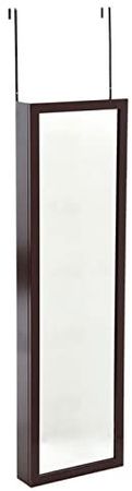Amazon.com: Over the Door, Wall Mounted Hanging Jewelry Closet Organizer Armoire with Mirror- Cherry: Home & Kitchen