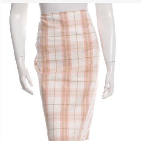 Burberry Skirts | Pink Plaid Pencil Skirt | Poshmark
