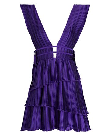 Rococo Sand Cassi Cut-Out Mini Dress In Purple | INTERMIX®