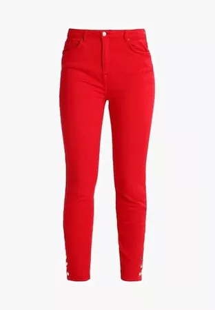 Cortefiel SLIM FIT TROUSERS WITH BUTTONS IN HEM - Slim fit jeans - red - Zalando.co.uk