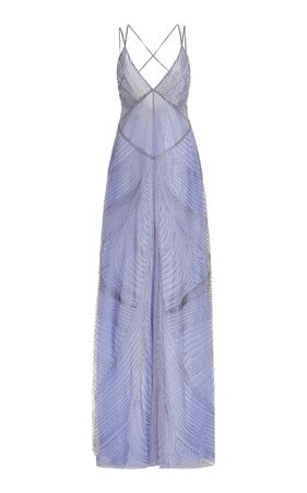 Deco Devium Beaded Tulle Maxi Dress By Cucculelli Shaheen | Moda Operandi