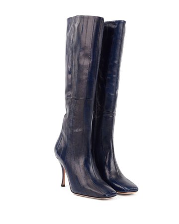 blue leather knee high boots - Google Search