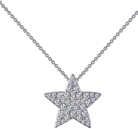 Simulated Diamond Star Pendant Necklace