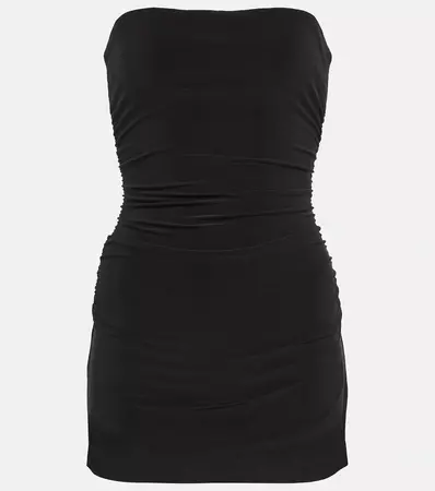 Ruched Bandeau Jersey Minidress in Black - Norma Kamali | Mytheresa